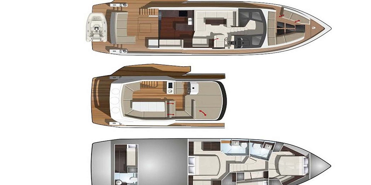 Аренда яхты Galeon 500 Liquid Asset на Пхукете планы палуб